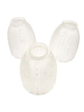 Vintage Frosted Glass Ruffled Lamp Shade Replacement Bell Light Cover 6 Inch